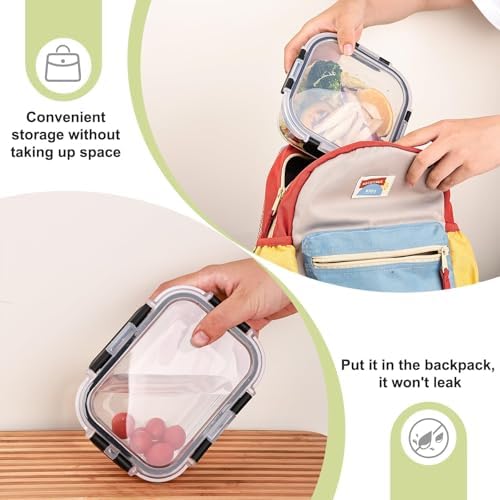 Liuruiyu 8 Pack Glass Food Storage Containers with Lids
