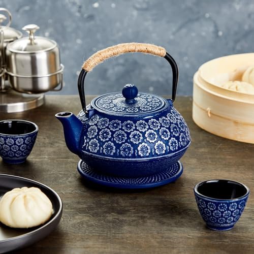 Juvale Japanese Cast Iron Teapot with Infuser - Enhanced Heat