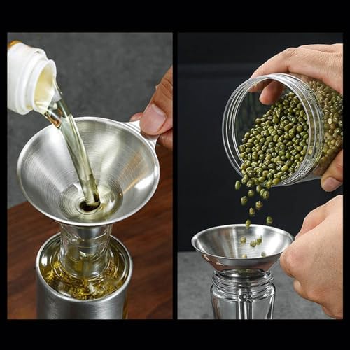 3Pcs Stainless Steel Kitchen Funnel Set Food Grade Metal Small Funnel