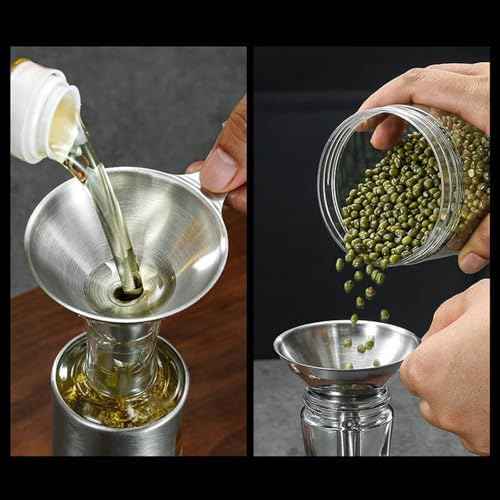 3Pcs Stainless Steel Kitchen Funnel Set Food Grade Metal Small Funnel