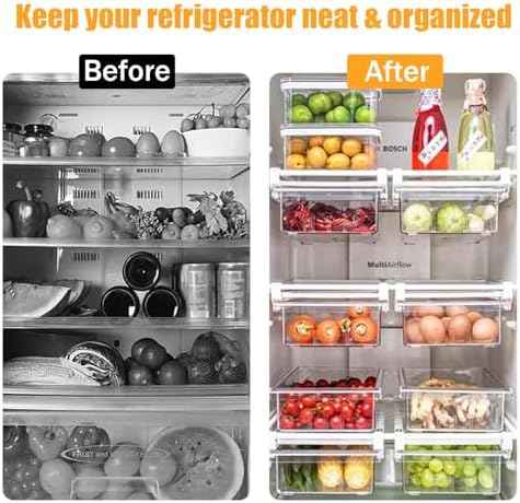 URALFA 2PCS Fridge Drawer Organizer and Egg Holder