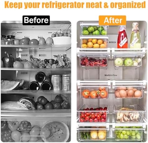 URALFA 2 Pack Fridge Drawer Organizers