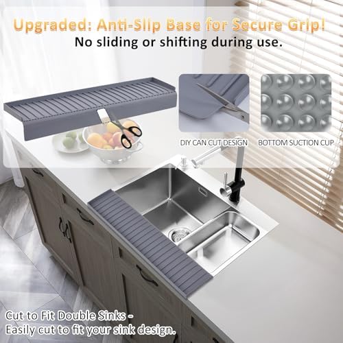 Silicone Sink Edge Protector, 4" x 30" for Kitchen & Bathroom