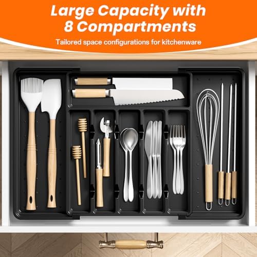 RoomHacks Large Silverware Organizer,Expandable Utensil Drawer