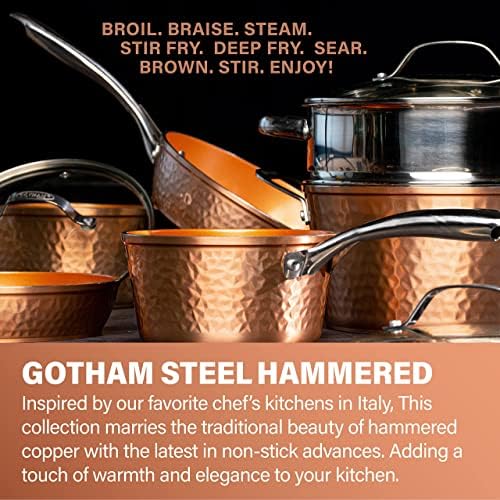 Gotham Steel 10 Inch Hammered Non Stick Frying Pans, Nonstick Frying