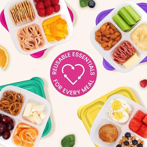 Bentgo Easyboxes 4-Compartment Snack Containers - 8-Piece Set with 4