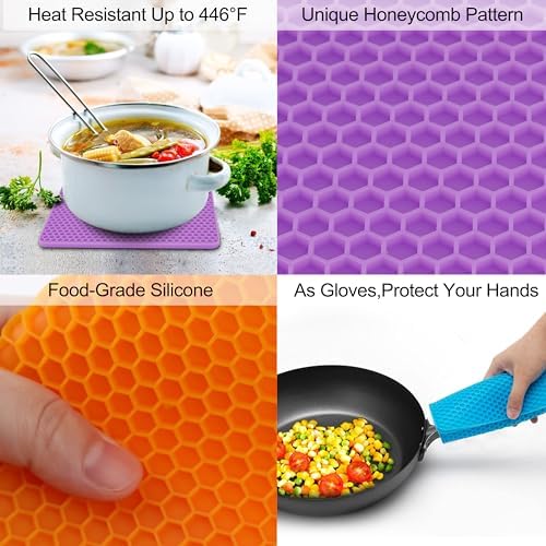 6-Pack Silicone Trivet Mats for Hot Pots