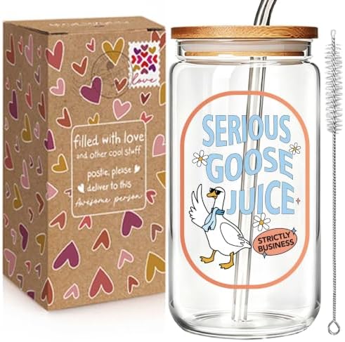 Funny Serious Goose Glass Cup for Women Nurse Teacher Sister Friends