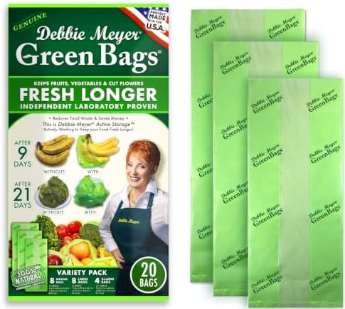 Debbie Meyer GreenBags, 20-Pack (8M, 8L, 4XL), Reusable Food Storage
