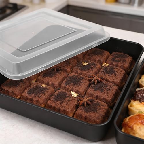 2 Sets 10x10 Inch Square Baking Pan with Lid – Carbon Steel Nonstick