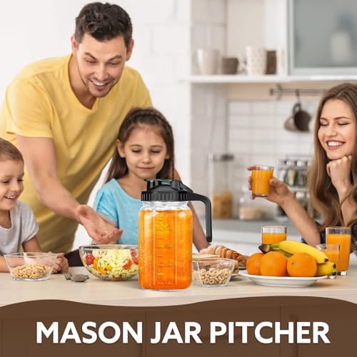 Mihlapi 32 oz Breast Milk Pitcher, 1 Quart Glass Mason Jar with Lid