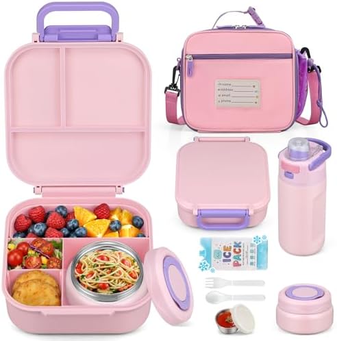 Itslife Bento Box for Kids Set, Insulated Food Container,Kids Lunch