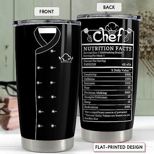 Gifts for Women Men Chef Tumbler 20oz Chef Stainless Steel Insulated