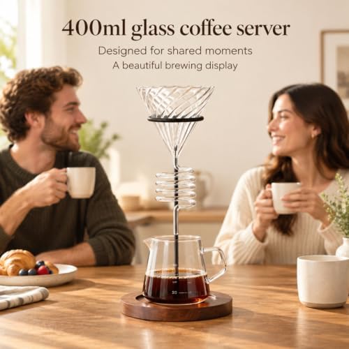 Spiral Pour Over Coffee Maker Set with Stand, 400ml