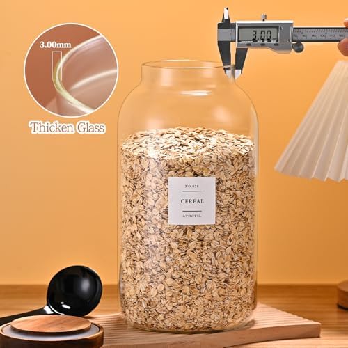 2 PCS Large Glass Jar With Lid,Glass Food Storage Jars for