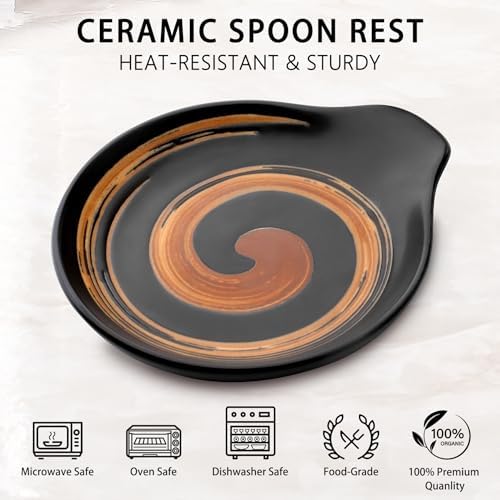 VanlonPro Ceramic Spoon Rest, 5 Inch Spoon Holder for Stove Top