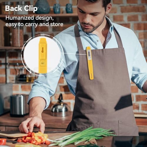 Akozon Digital Food Thermometer Pen, Yellow