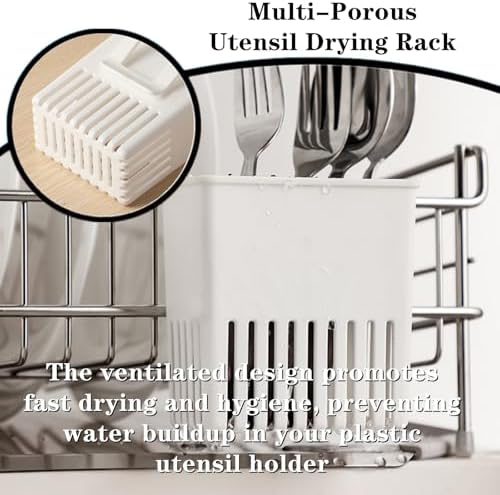 Utensil Drying Rack 3 Pcs Silverware Drying Basket White