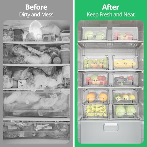 damynuo 2 Pack Fridge Drawer Organizer, Refrigerator Organizers and