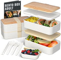 Bentoheaven Bento Box Adult, Stackable Lunch Box, 40 oz, Bright Light