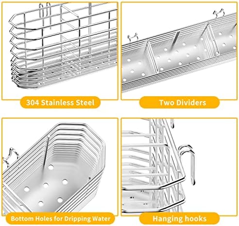 JAQ Utensil Holder for Sink, Sus304 Stainless Steel Rust Free