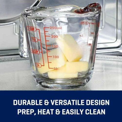 (2 Pack) 1-Cup Glass Measuring Cup, 8 Oz Tempered Glass