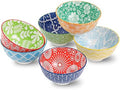 Dessert Bowls Set of 6 - Small Ceramic Bowls for Ice Cream, Snack