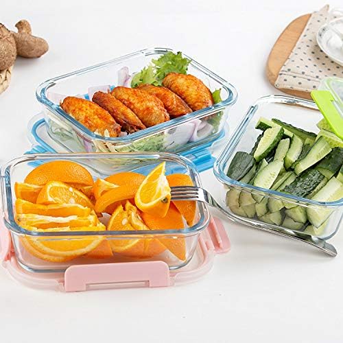 UMEIED Glass Meal Prep Containers 2 Compartment with Lids