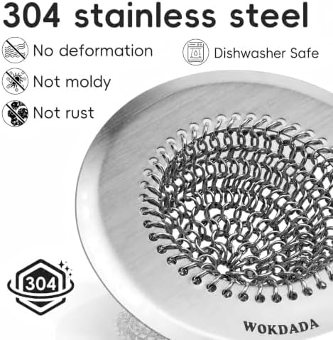Kitchen Sink Drain Strainer Basket, Reversible Chain Mesh
