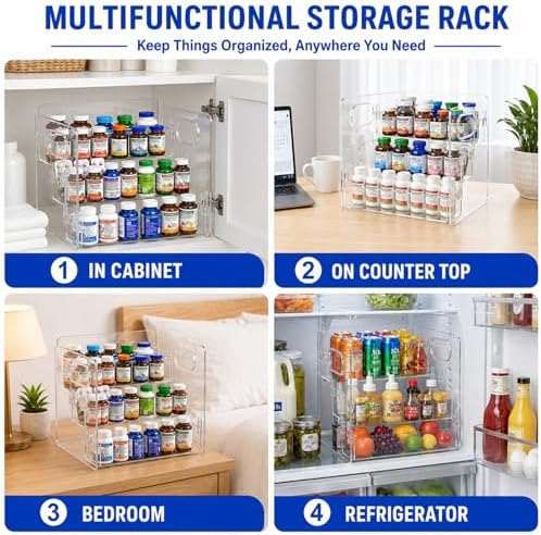 3-Tier Vitamin Storage Organizer, Organizer For Vitamin Bottles And