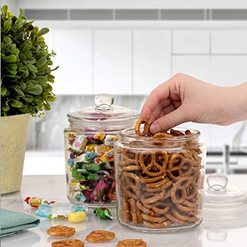 Set of 3 Glass Jar with Lid 1 Liter | Airtight Glass Storage Container