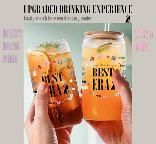 Taylor Best Era Glass Tumbler – 16oz Iced Coffee Mug Cup for Music