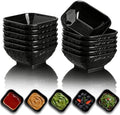 Berglander Dip Bowls Set 12pcs, 6 oz Black Plastic Dipping Bowls