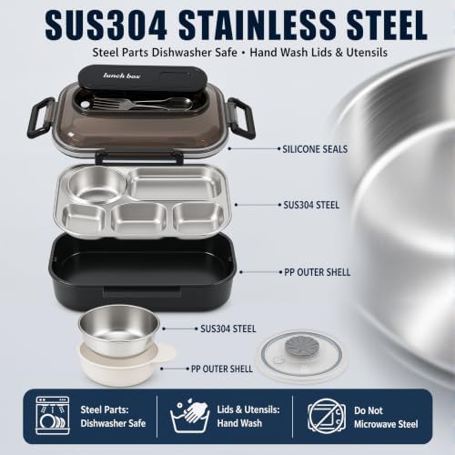 XXXMDXW Stainless Steel Lunch Box Set with Soup Bowl and Bag