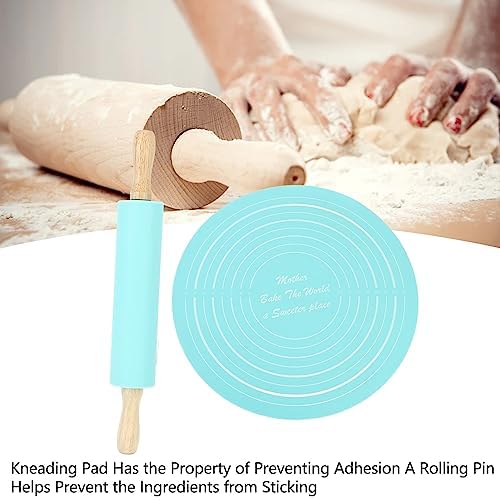 30cm Silicone Rolling Pin Set, Non Stick Dough Roller with Kneading