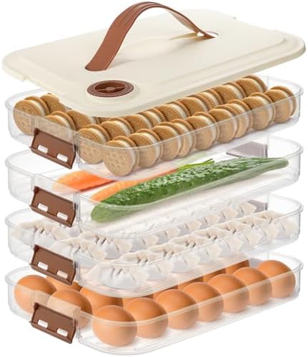 WUWEOT 4-layer Food Storage Container, Refrigerator Organizer Bin