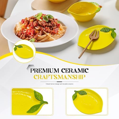 Lemon Spoon Rest for Stove Top, 6 x 4.2 Inch Ceramic Spoon Rest