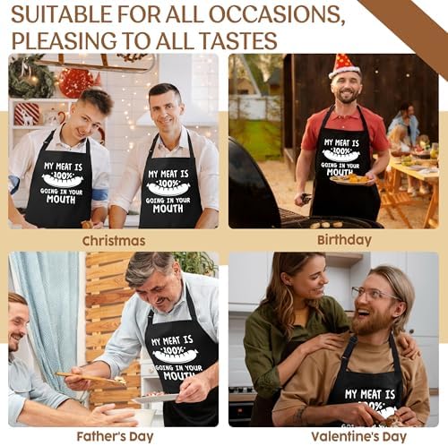 Funny Aprons for Men with 2 Pockets, Cooking Apron for Dad, Gag Gifts