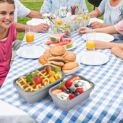 Collapsible Silicone Food Storage Container, Meal Prep Food Storage