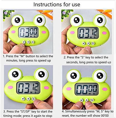 Cute Cartoon Animal Digital Kitchen Timer, Magnetic LCD