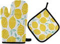 QMXO Tropical Leomen Pattern Oven Mitts Quilted Cotton Lining