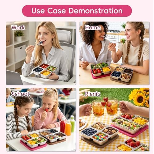 Tanjiae Stainless Steel Snack Box for Kids & Toddlers, 20oz