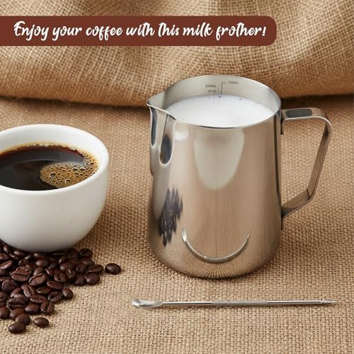 304 Stainless Steel Milk Frothing Pitcher 50oz, Steaming Pitchers with