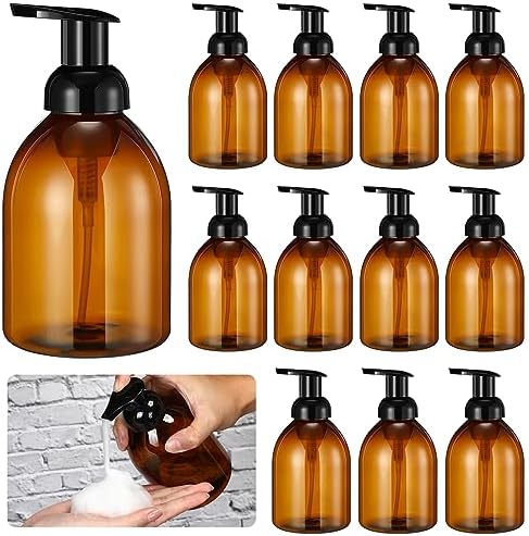 Uiifan 16 Pcs 17 oz Amber Foaming Soap Dispenser, Foam Pump Bottles