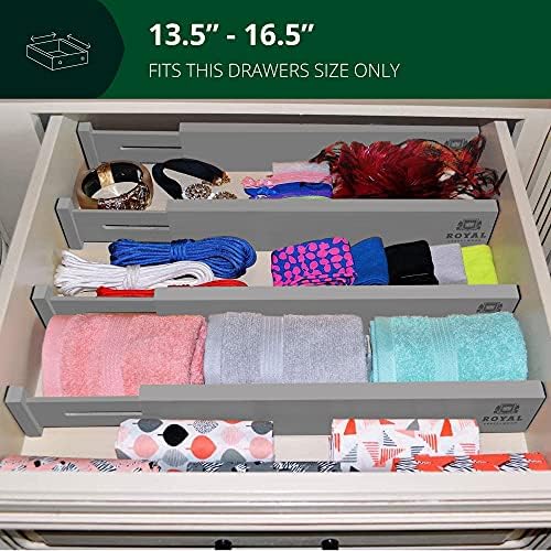 ROYAL CRAFT WOOD Adjustable Bamboo Drawer Dividers Organizers