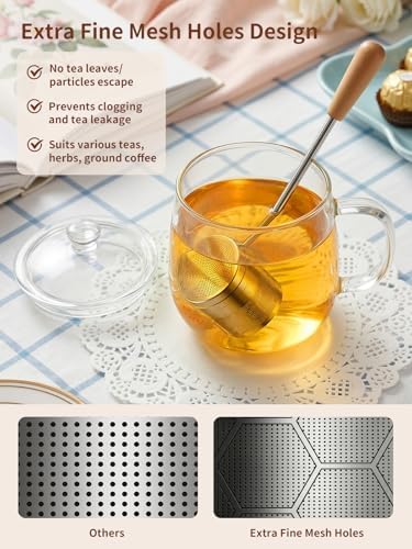 HOUSE AGAIN Tea Infuser for Loose Tea, 2-in-1 Tea Scoop Infuser Extra
