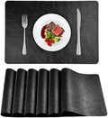 Faux Leather Placemats Set of 6, Washable Place Mats, Vinyl Placemats