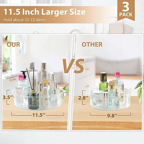 Guzon 3 Pack Lazy Susan Turntable, 11.5" Rotating Organizer with