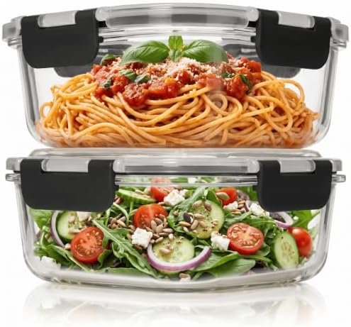 Razab 2 PC 1200ML/41 Oz Glass Food Storage Containers