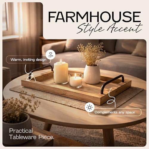 Besti Rustic Vintage Food Serving Trays (Set of 2) | Nesting Wooden